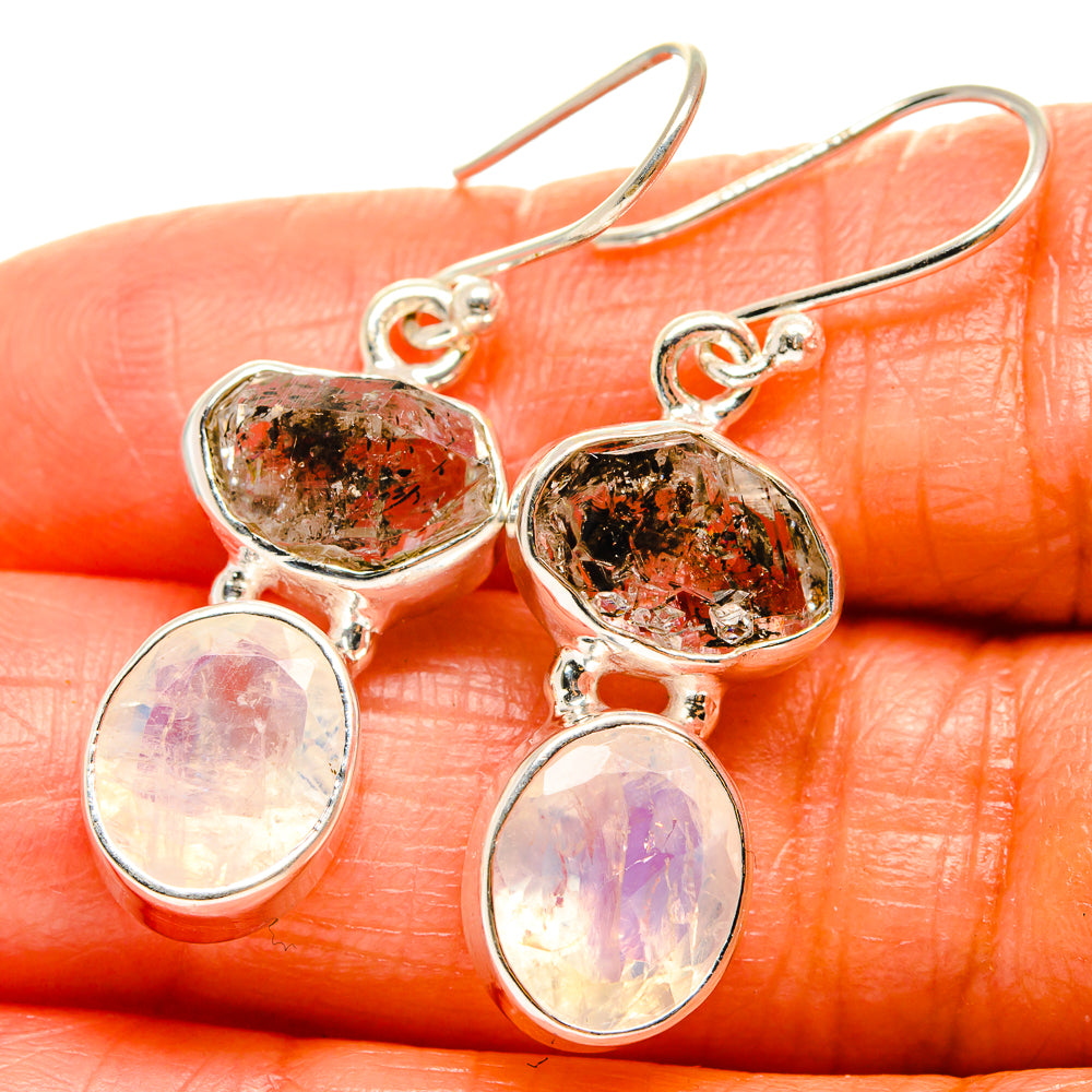 Rainbow Moonstone Earrings handcrafted by Ana Silver Co - EARR425964