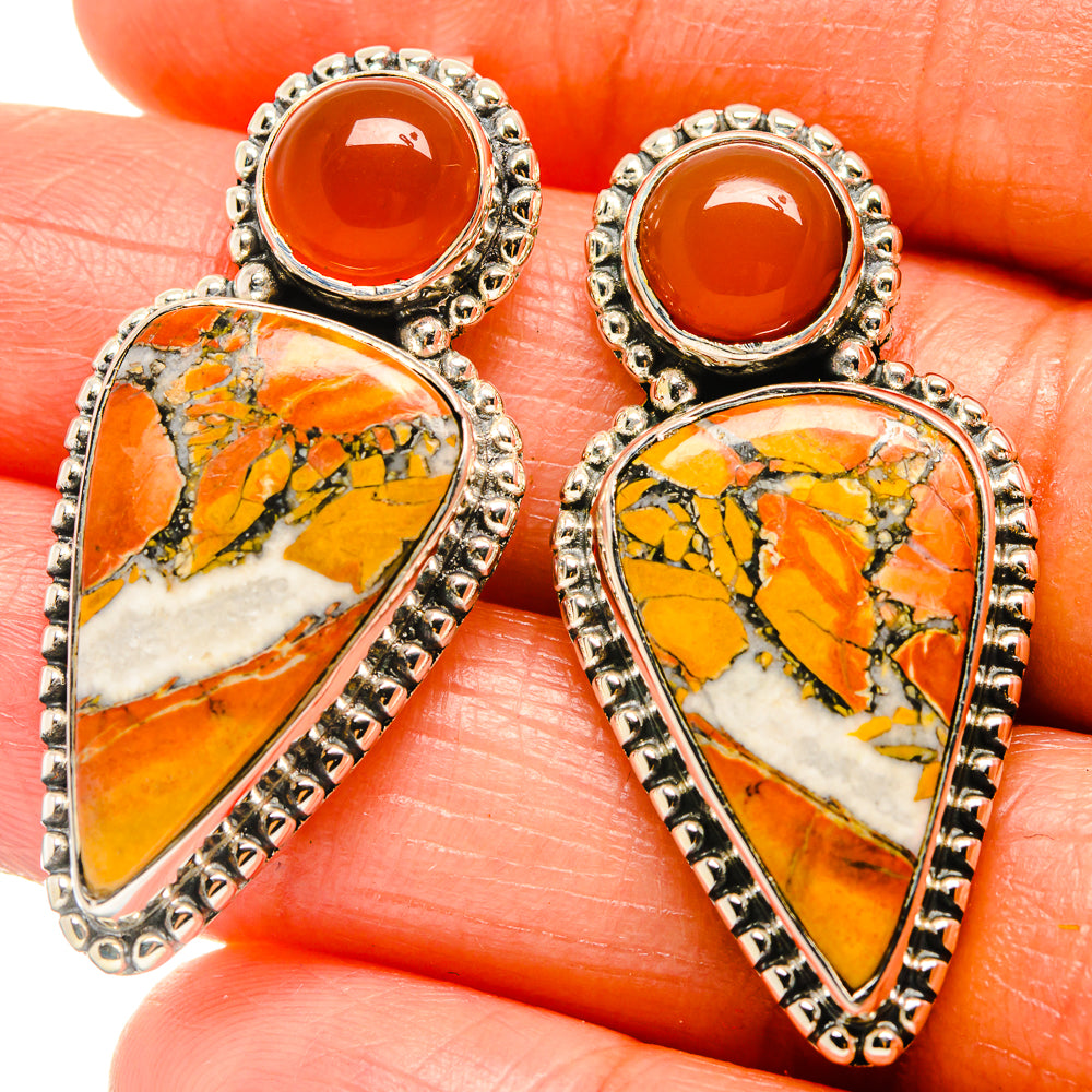 Orange Copper Composite Turquoise Earrings handcrafted by Ana Silver Co - EARR425974