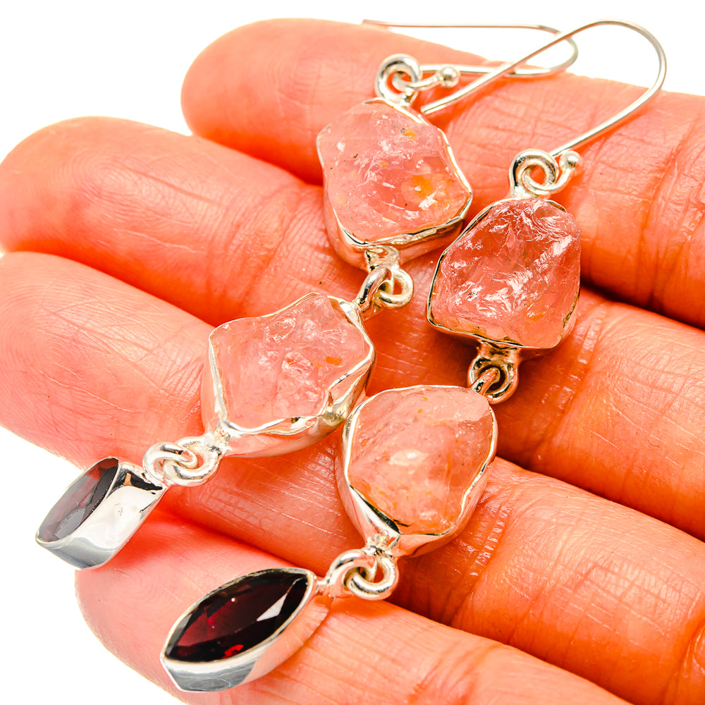 Rose Quartz Earrings handcrafted by Ana Silver Co - EARR425984