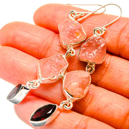 Rose Quartz Earrings handcrafted by Ana Silver Co - EARR425984