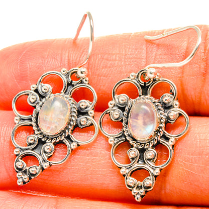 Rainbow Moonstone Earrings handcrafted by Ana Silver Co - EARR425986