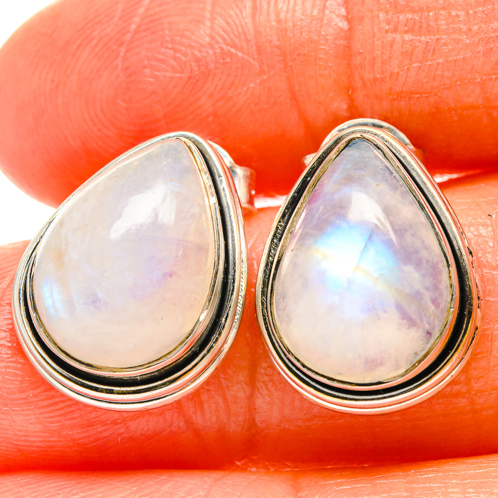 Rainbow Moonstone Earrings handcrafted by Ana Silver Co - EARR425988