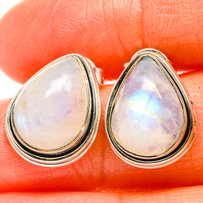 Rainbow Moonstone Earrings handcrafted by Ana Silver Co - EARR425988