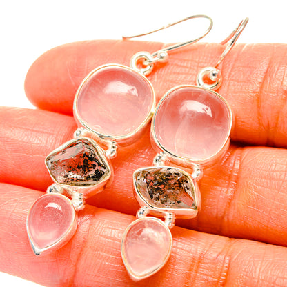Rose Quartz Earrings handcrafted by Ana Silver Co - EARR425989