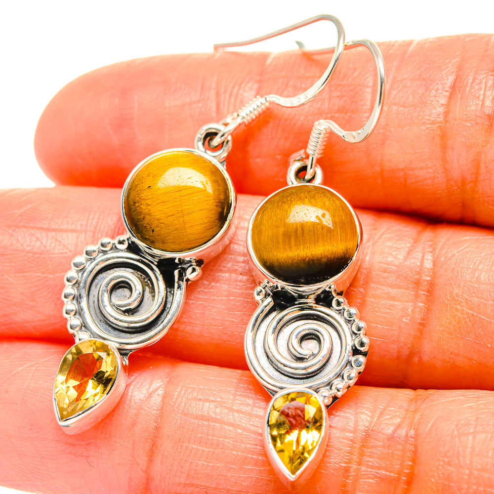Tiger Eye Earrings handcrafted by Ana Silver Co - EARR425996
