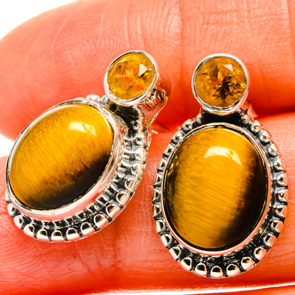 Tiger Eye Earrings handcrafted by Ana Silver Co - EARR426006