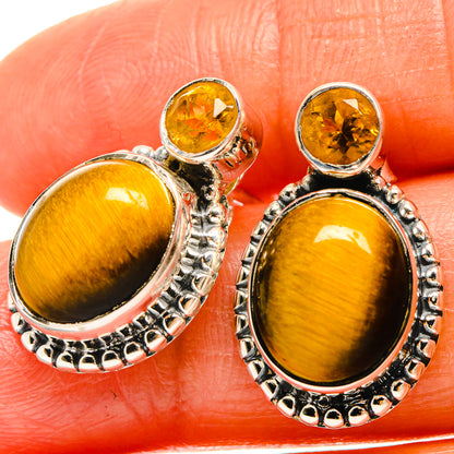 Tiger Eye Earrings handcrafted by Ana Silver Co - EARR426006