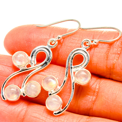 Rainbow Moonstone Earrings handcrafted by Ana Silver Co - EARR426018