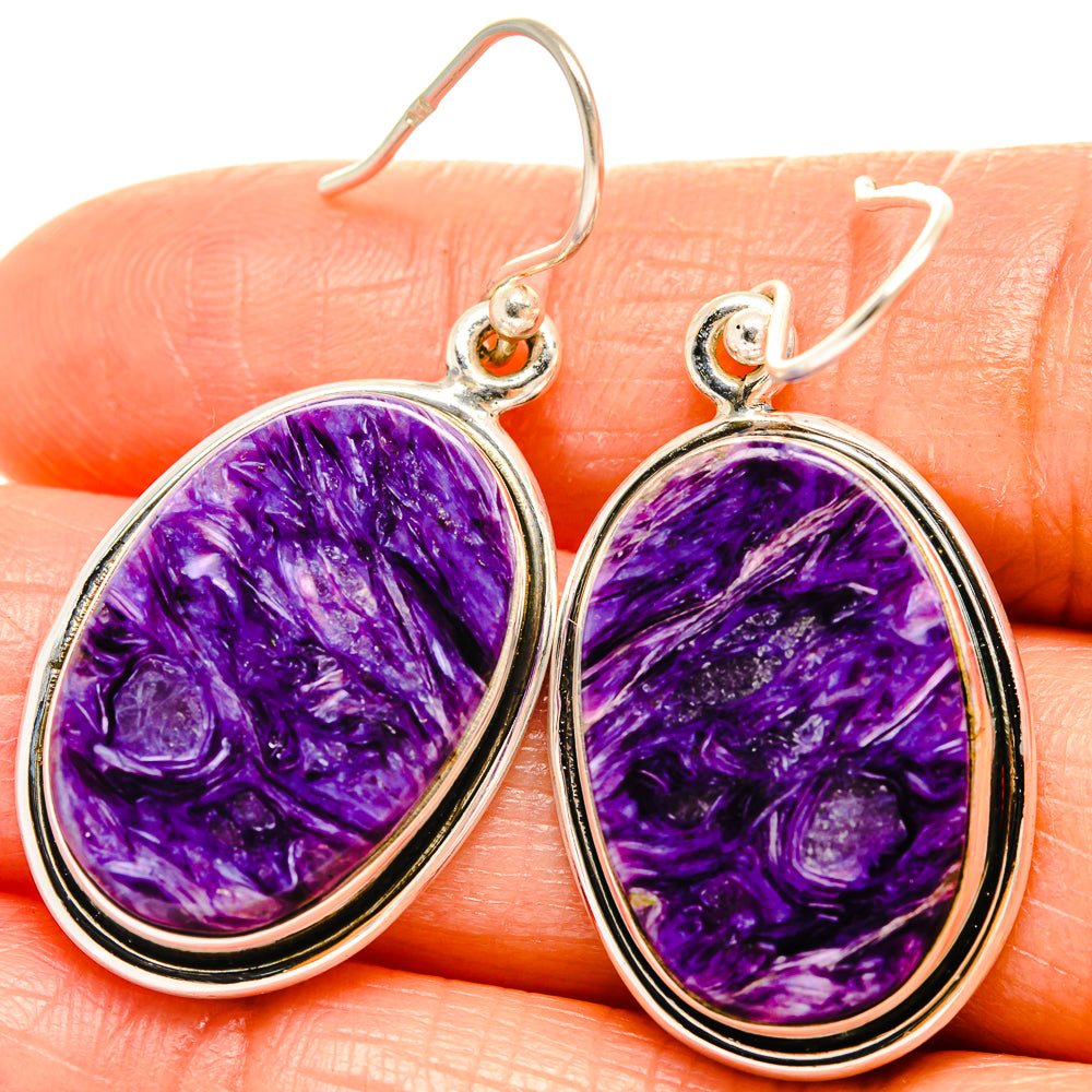 Charoite Earrings handcrafted by Ana Silver Co - EARR426021