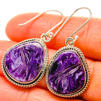 Charoite Earrings handcrafted by Ana Silver Co - EARR426027