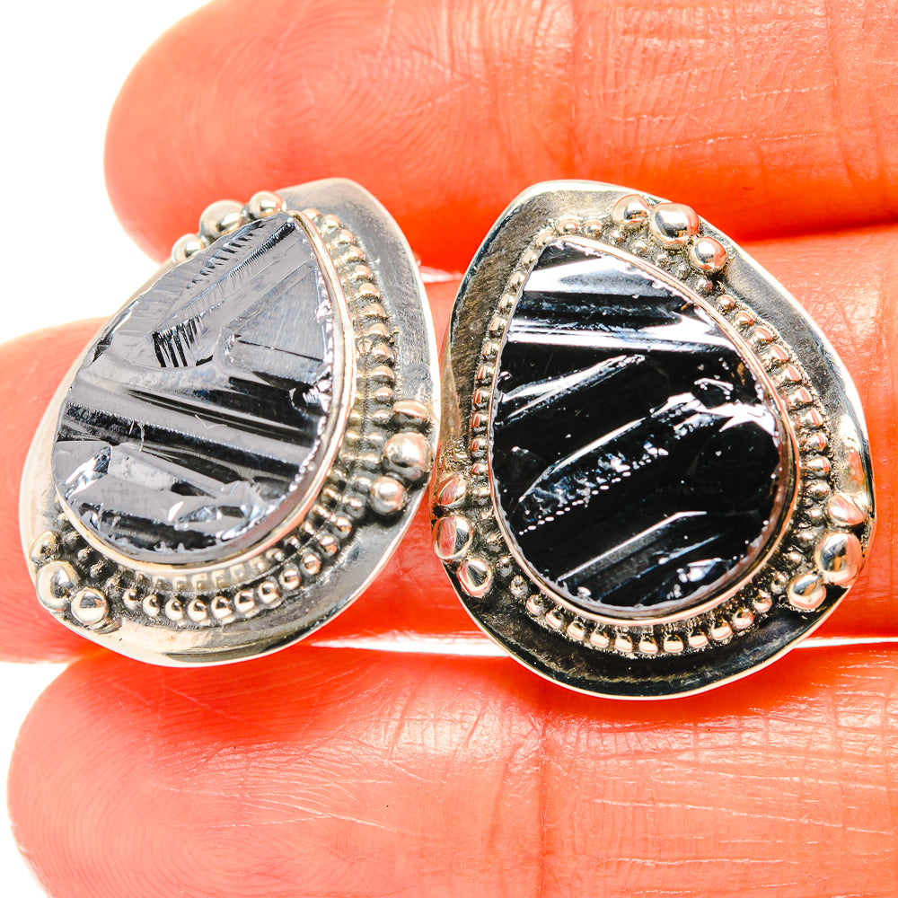Shungite Earrings handcrafted by Ana Silver Co - EARR426042