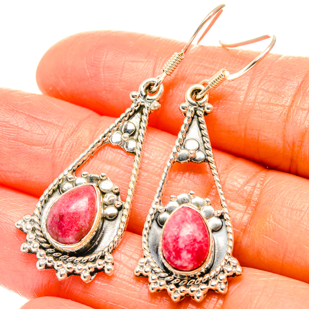 Thulite Earrings handcrafted by Ana Silver Co - EARR426048