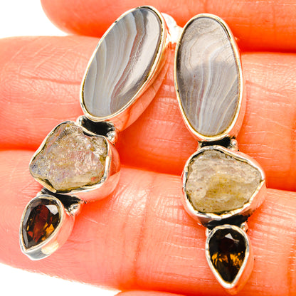 Botswana Agate Earrings handcrafted by Ana Silver Co - EARR426050