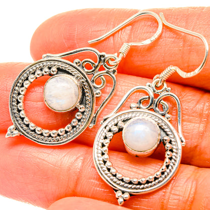 Rainbow Moonstone Earrings handcrafted by Ana Silver Co - EARR426052