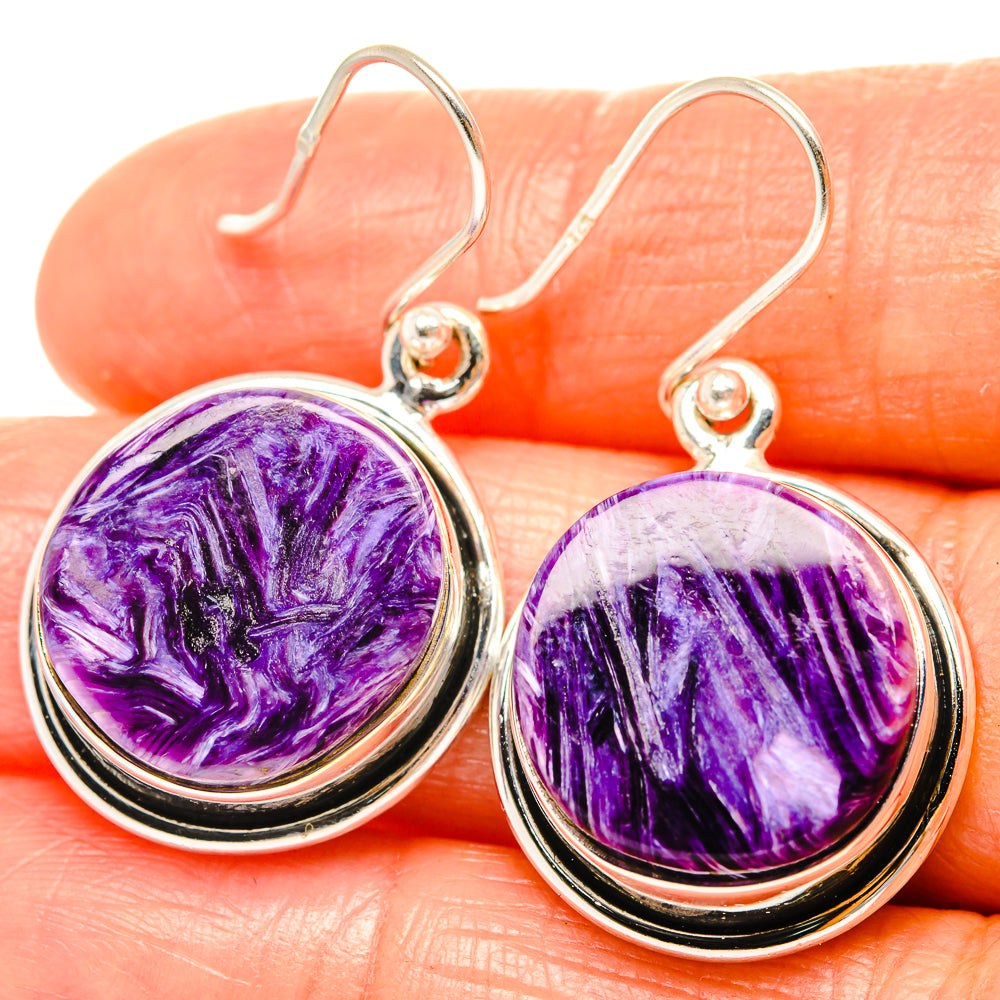 Charoite Earrings handcrafted by Ana Silver Co - EARR426053