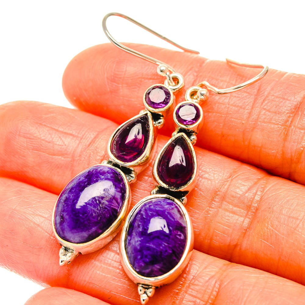 Charoite Earrings handcrafted by Ana Silver Co - EARR426058