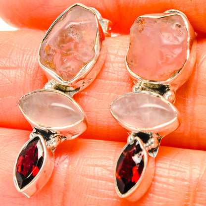 Rose Quartz Earrings handcrafted by Ana Silver Co - EARR426061