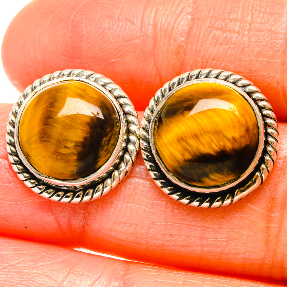 Tiger Eye Earrings handcrafted by Ana Silver Co - EARR426064
