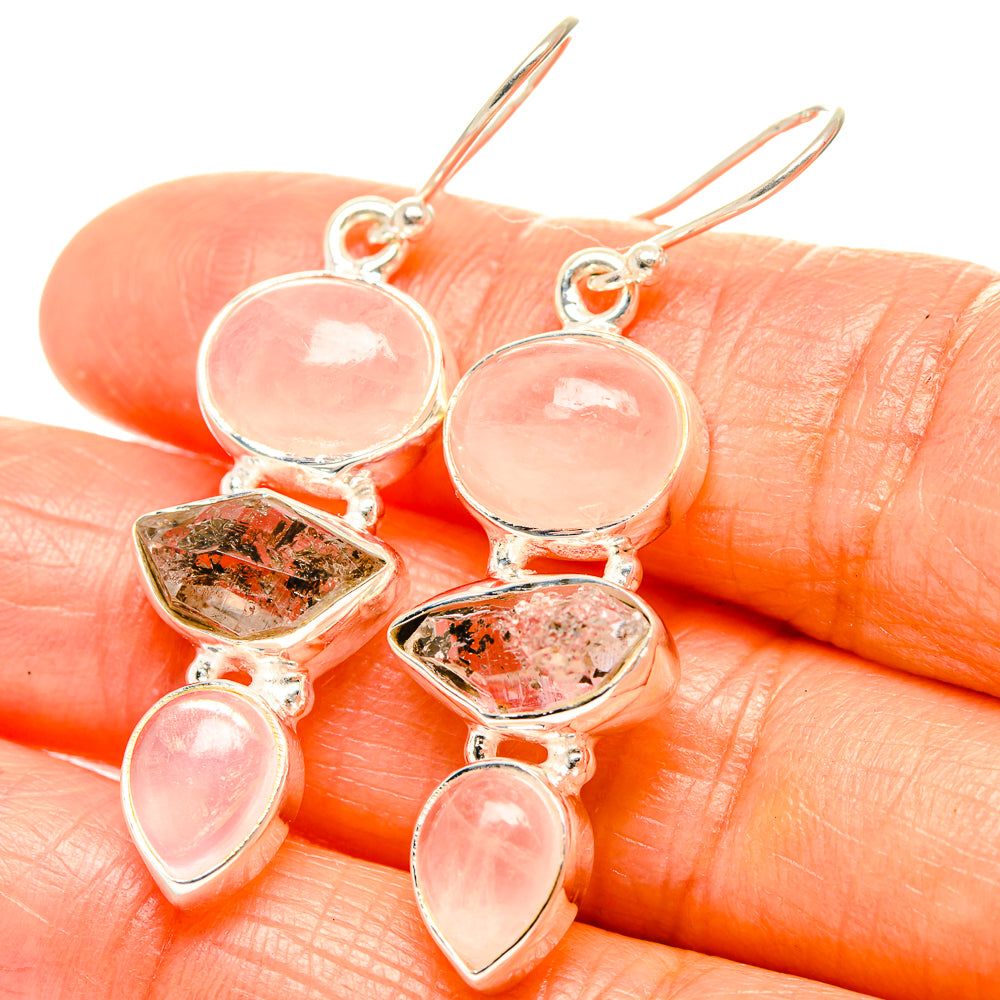 Rose Quartz Earrings handcrafted by Ana Silver Co - EARR426067