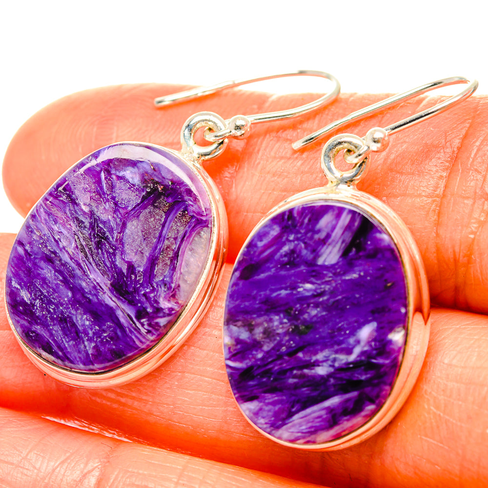 Charoite Earrings handcrafted by Ana Silver Co - EARR426070