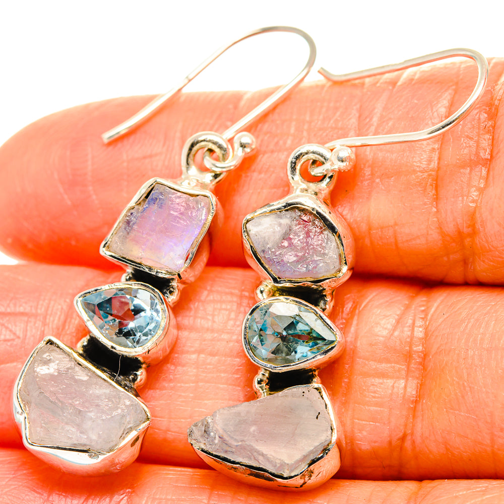 Rainbow Moonstone Earrings handcrafted by Ana Silver Co - EARR426072