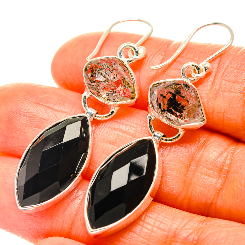 Black Onyx Earrings handcrafted by Ana Silver Co - EARR426075