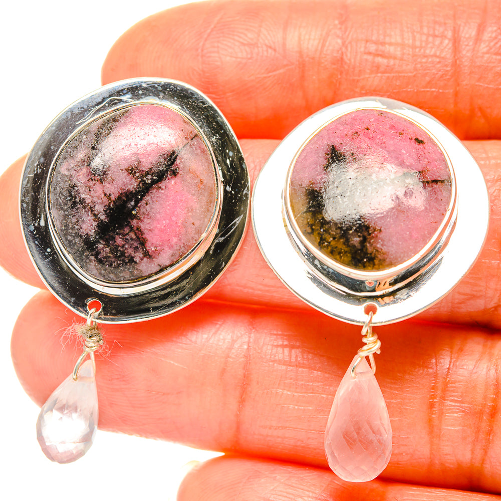 Rhodonite Earrings handcrafted by Ana Silver Co - EARR426077