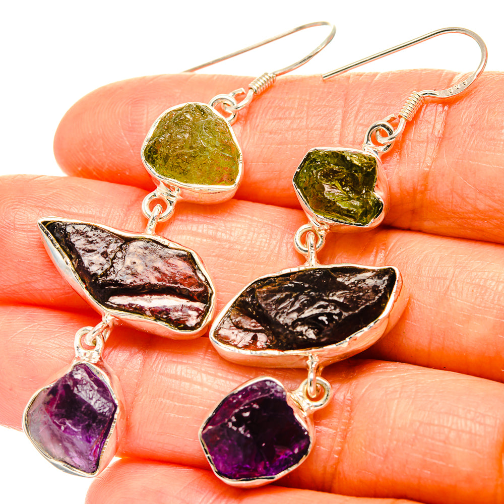 Garnet Earrings handcrafted by Ana Silver Co - EARR426085