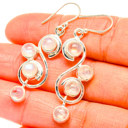 Rainbow Moonstone Earrings handcrafted by Ana Silver Co - EARR426086