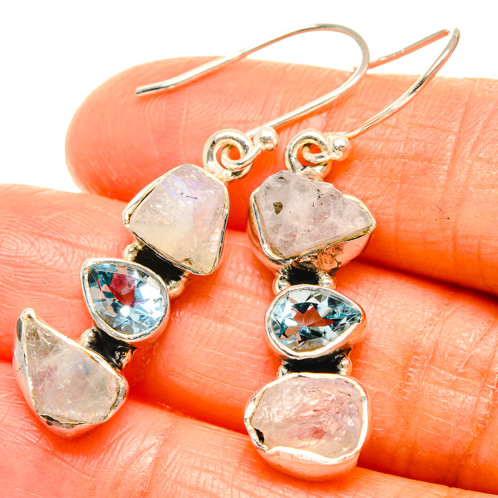 Rainbow Moonstone Earrings handcrafted by Ana Silver Co - EARR426091
