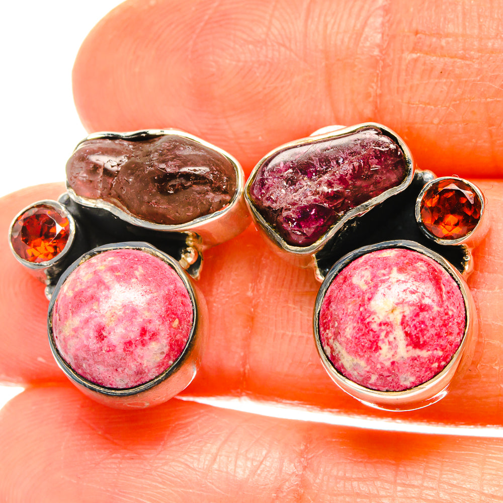 Thulite Earrings handcrafted by Ana Silver Co - EARR426093