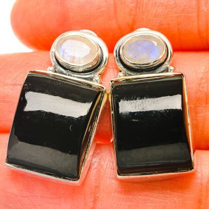Black Onyx Earrings handcrafted by Ana Silver Co - EARR426094