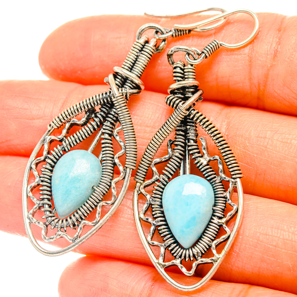 Larimar Earrings handcrafted by Ana Silver Co - EARR426116