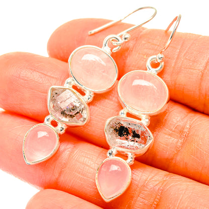 Rose Quartz Earrings handcrafted by Ana Silver Co - EARR426118