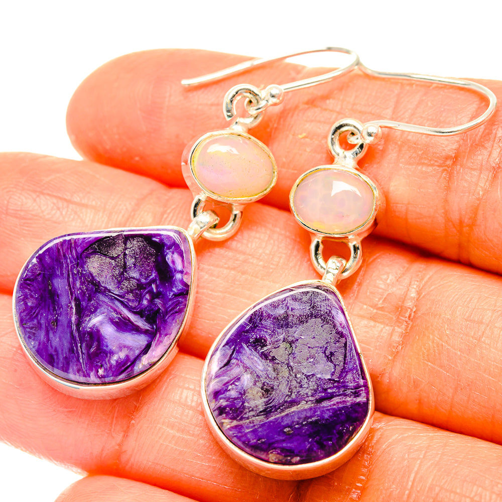 Charoite Earrings handcrafted by Ana Silver Co - EARR426120