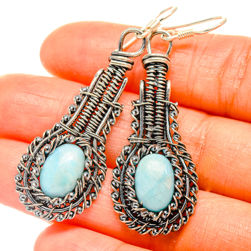 Larimar Earrings handcrafted by Ana Silver Co - EARR426121
