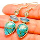 Blue Copper Composite Turquoise Earrings handcrafted by Ana Silver Co - EARR426123
