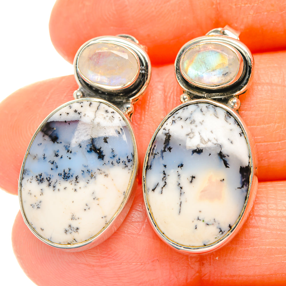 Dendritic Opal Earrings handcrafted by Ana Silver Co - EARR426125