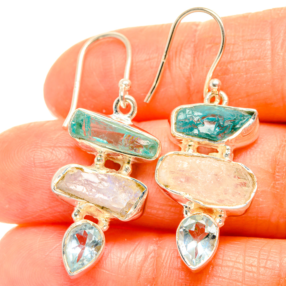 Rainbow Moonstone Earrings handcrafted by Ana Silver Co - EARR426134