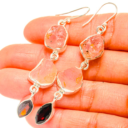 Rose Quartz Earrings handcrafted by Ana Silver Co - EARR426135