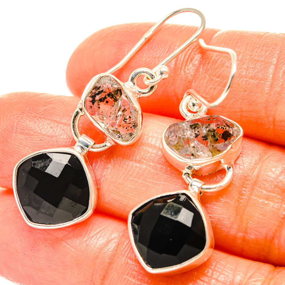Black Onyx Earrings handcrafted by Ana Silver Co - EARR426140