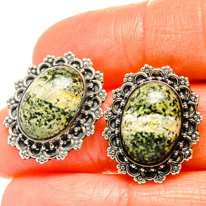 Lizard Jasper Earrings handcrafted by Ana Silver Co - EARR426154