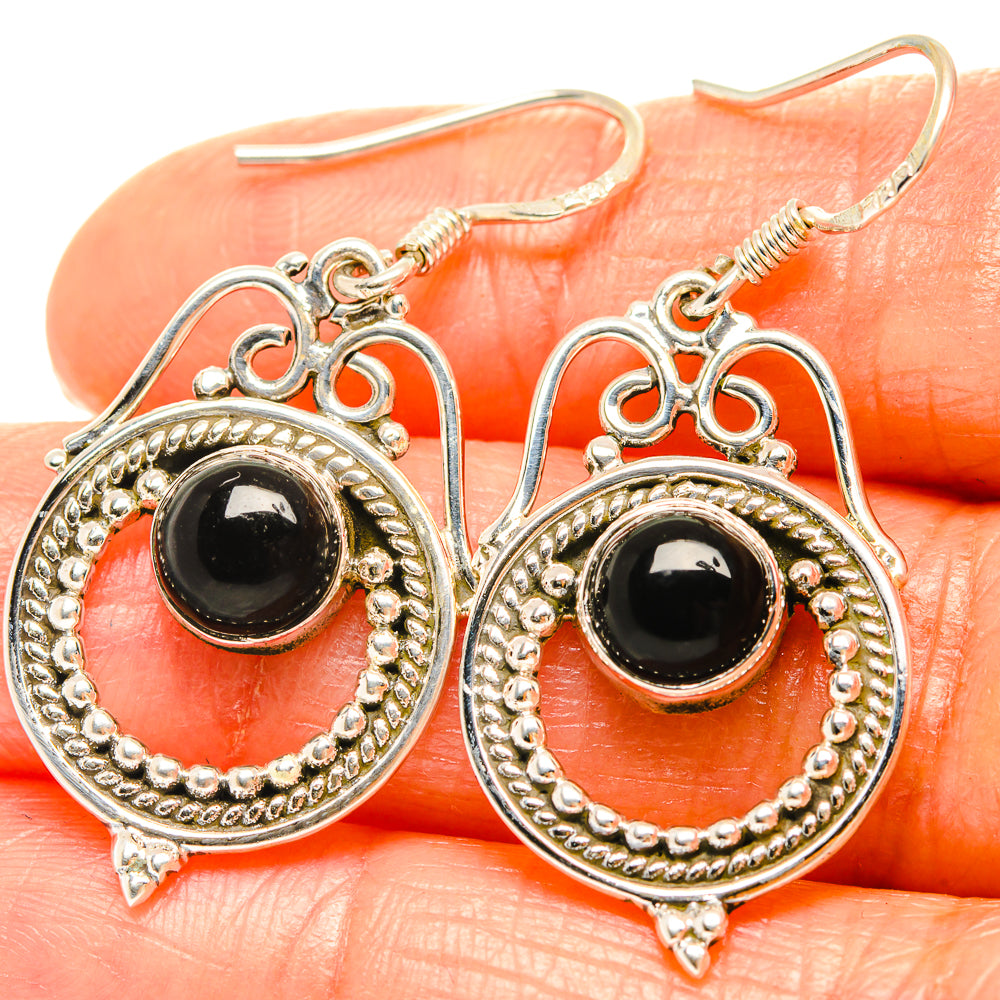 Black Onyx Earrings handcrafted by Ana Silver Co - EARR426160
