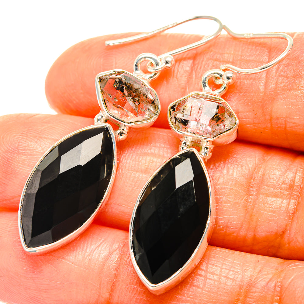 Black Onyx Earrings handcrafted by Ana Silver Co - EARR426161