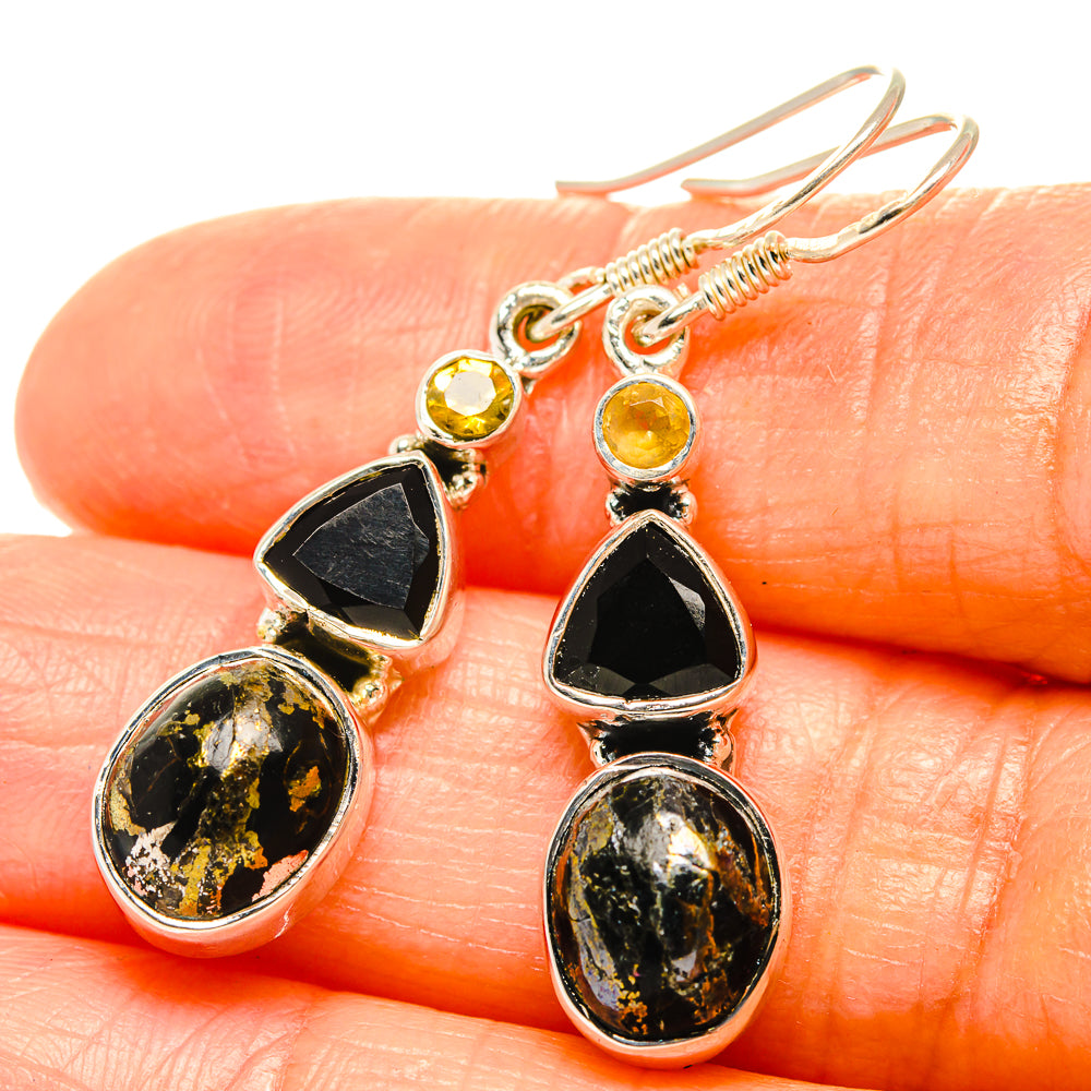 Pyrite Agate Earrings handcrafted by Ana Silver Co - EARR426164