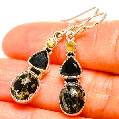 Pyrite Agate Earrings handcrafted by Ana Silver Co - EARR426164