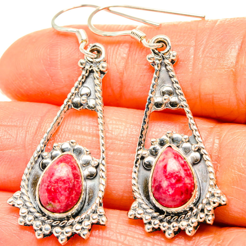 Thulite Earrings handcrafted by Ana Silver Co - EARR426173