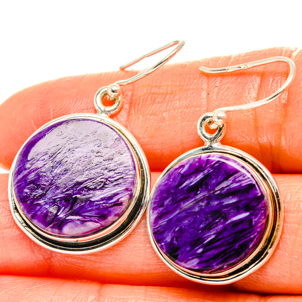 Charoite Earrings handcrafted by Ana Silver Co - EARR426190