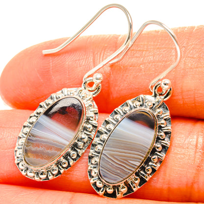 Botswana Agate Earrings handcrafted by Ana Silver Co - EARR426194