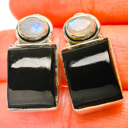 Black Onyx Earrings handcrafted by Ana Silver Co - EARR426195